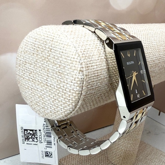 Bulova Men's Diamond-Accent Two-Tone Stainless Steel Bracelet Watch 30.5x45mm - Picture 3 of 8